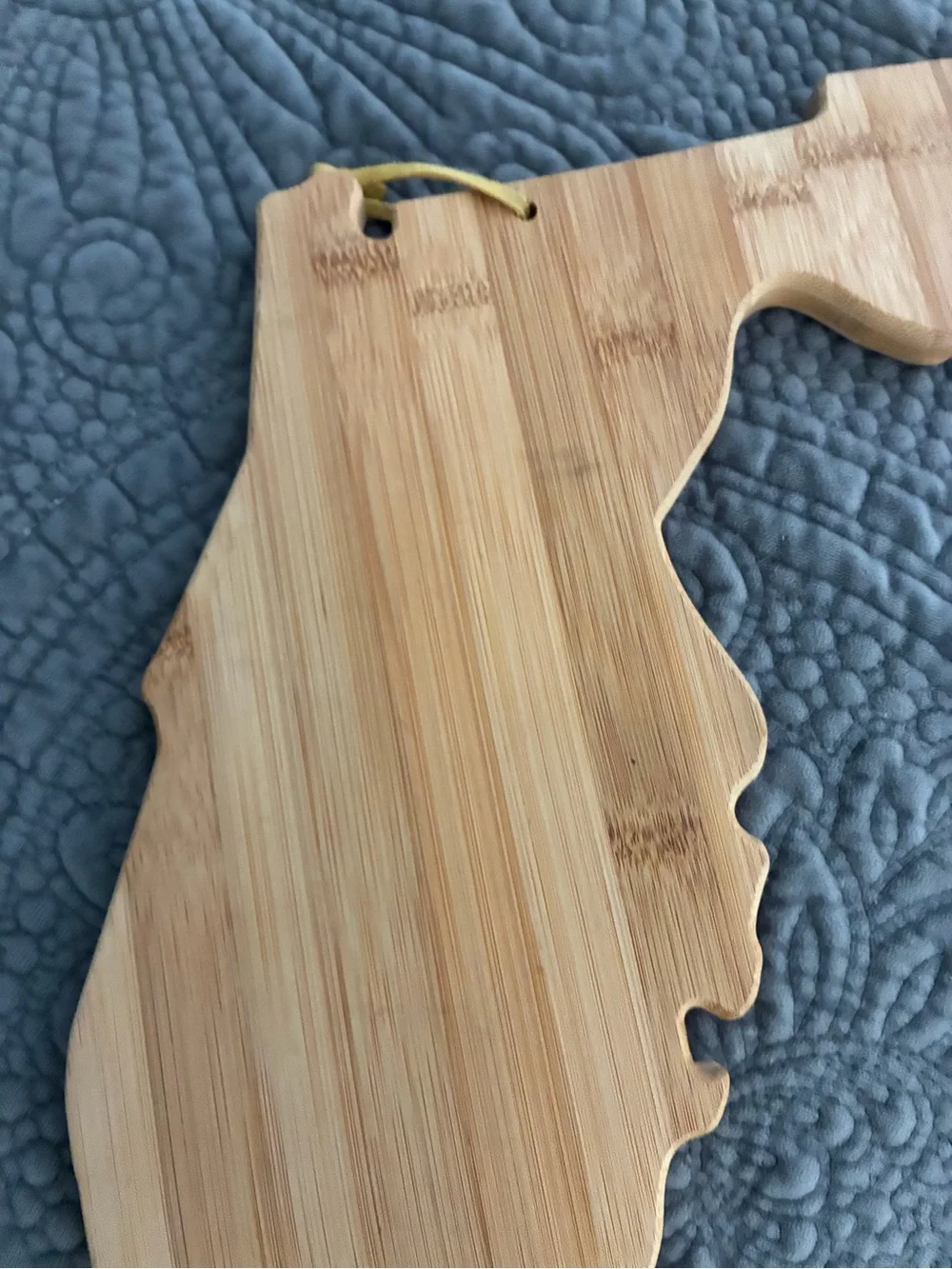 Florida-Shaped Bamboo Serving Board - Natural Wood